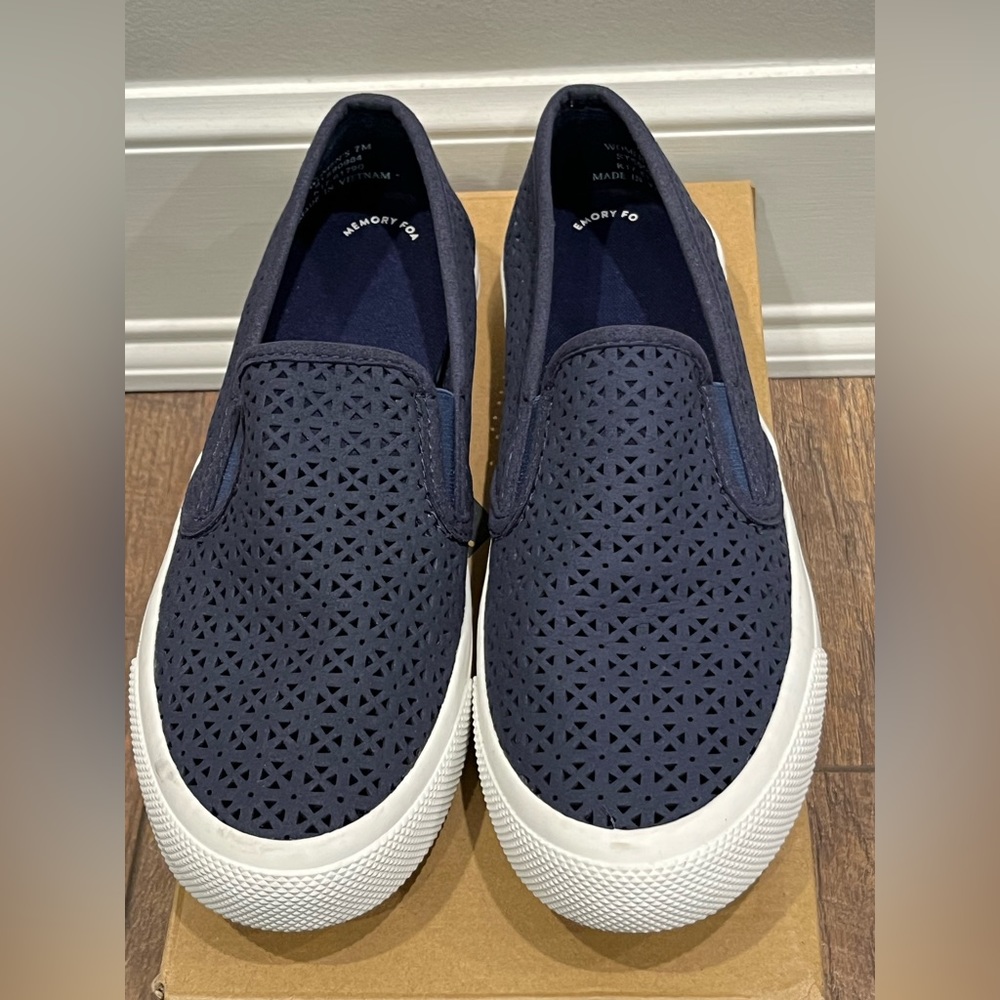 Sperry Seaside Nautical Perforated Slip On Shoes